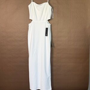 Lulu's White Backless Cutout Maxi Dress